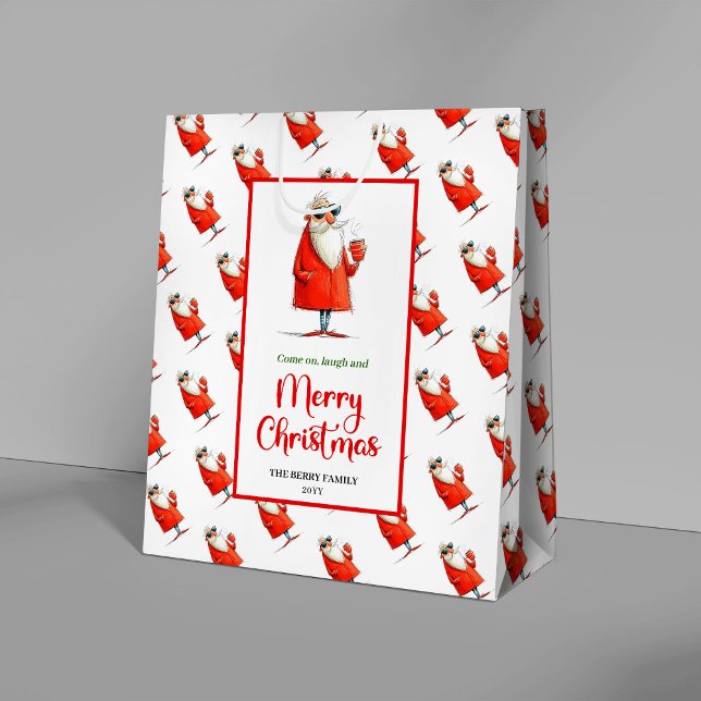 Classic Santa Claus fun festive holiday gift bag (Classic Santa Claus fun festive holiday gift bag)
