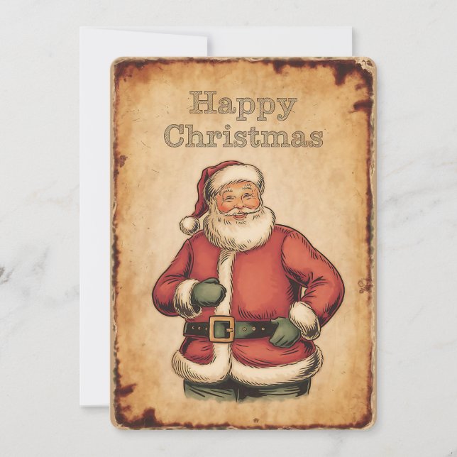 Classic Santa Claus Happy Christmas Card (Front)
