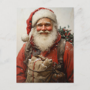 Classic Santa Claus Heartwarming Christmas Art Holiday Postcard