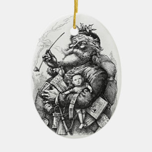 Classic Santa Claus Image Ceramic Tree Decoration