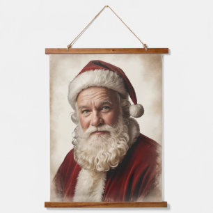 Classic Santa Claus Portrait with Gentle Smile Hanging Tapestry