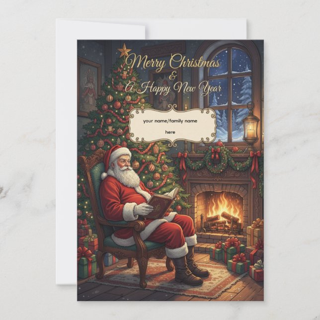 Classic Santa Claus & Warm Candlelight Personalize (Front)