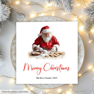 Classic Santa Claus Watercolor Modern Holiday Xmas Napkin