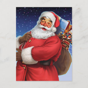 "Classic Santa" Close Up Holiday Postcard