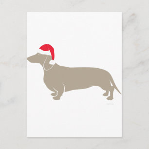 Classic Santa Doxie Dachshund Holiday Postcard