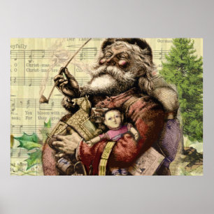 Classic Santa Illustration Poster