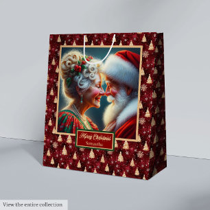 Classic Santa & Mrs Claus Holiday Watercolor Bag