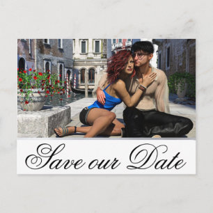 Classic Save the Date Chic Simple Elegant Photo Announcement Postcard