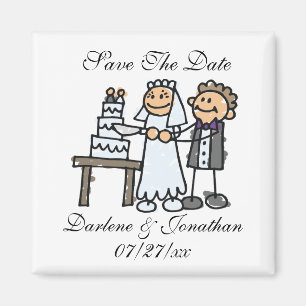 Classic Save The Date Magnet Names Wedding Date