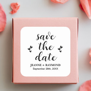 Classic Save The Date Wedding Announcement Square Sticker