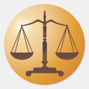 Classic Scales of Justice   Law Firm Round Sticker