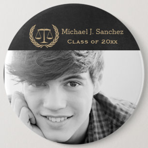 Classic Scales of Justice Law School Graduation 6 Cm Round Badge