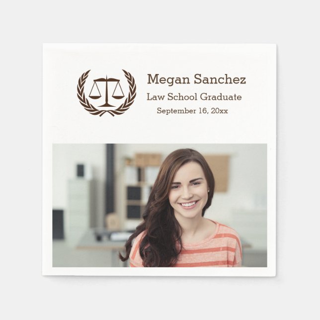 Classic Scales of Justice Law School Graduation Napkin (Front)