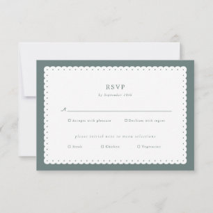 Classic Scalloped Edge Wedding Response Card