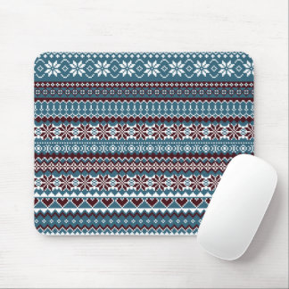 Classic Scandinavian Christmas Sweater Pattern Mouse Pad