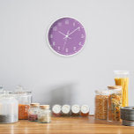 Classic School Purple Clock<br><div class="desc">Classic looking clock, adjust the colours of the lines and background, as well as the font.</div>