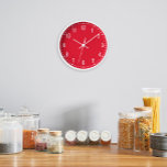 Classic School Red Clock<br><div class="desc">Classic looking clock, adjust the colours of the lines and background, as well as the font.</div>