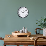 Classic School Wall Clock<br><div class="desc">Classic looking clock, adjust the colours of the lines and background, as well as the font.</div>