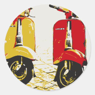 Classic Scooter Round Sticker
