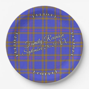 Classic Scots Clan Elliot Tartan Event Paper Plate