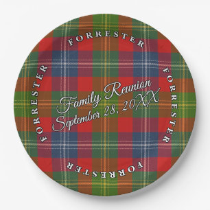 Classic Scots Clan Forrester Tartan Event Paper Plate