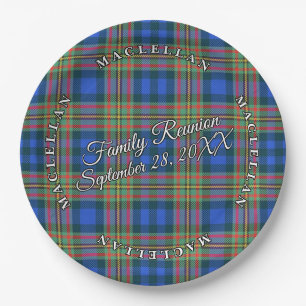 Classic Scots Clan MacLellan Tartan Event Paper Plate