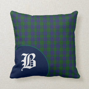 Classic Scottish Barclay Tartan Plaid Monogram Cushion