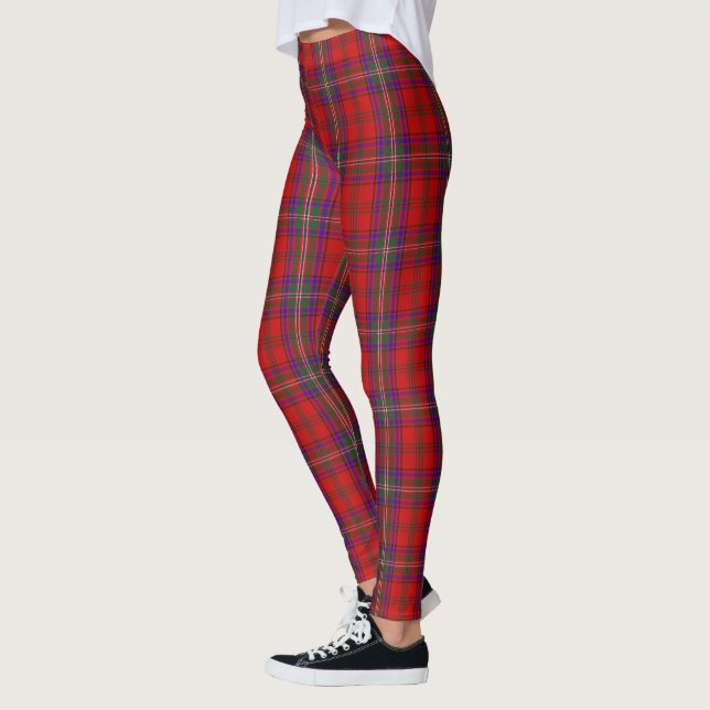 Classic Scottish Clan MacClure Red Tartan Leggings (Left)