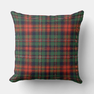 Classic Scottish Tartan Red & Green Plaid Pattern Cushion