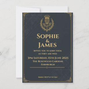 Classic Scottish Tartan & Thistle Invitation