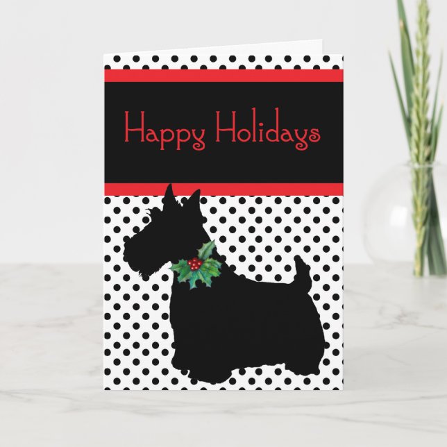 Classic Scottish Terrier Christmas Card (Front)