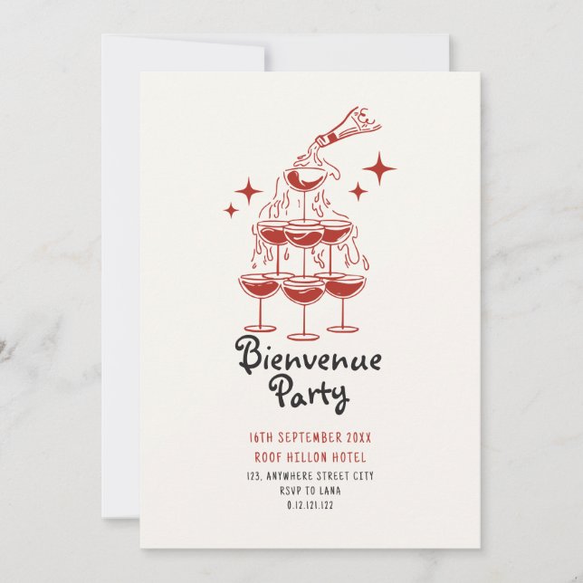 classic scribble doodle cocktail party invitation (Front)