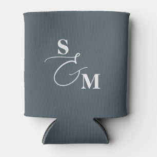 Classic Script Ampersand Modern Wedding Can Cooler