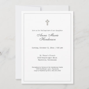 Classic Script Baptism Invitation