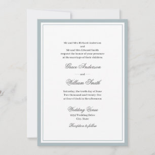 Classic Script Both Parents Wedding Invitation