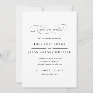 Classic Script Elegance Wedding Invitation
