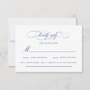 Classic Script Elegance Wedding RSVP Card