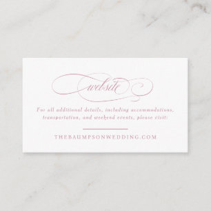Classic Script Elegance Wedding Small Website Enclosure Card