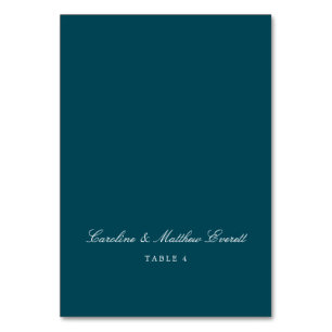 Classic Script Elegant Custom Name Teal Place Card
