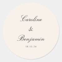 Classic Script Elegant Wedding Custom Ivory Cream