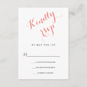 Classic Script   Elegant Wedding RSVP Card