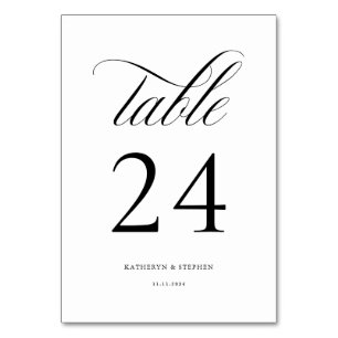 Classic Script Elegant Wedding Table Number 24