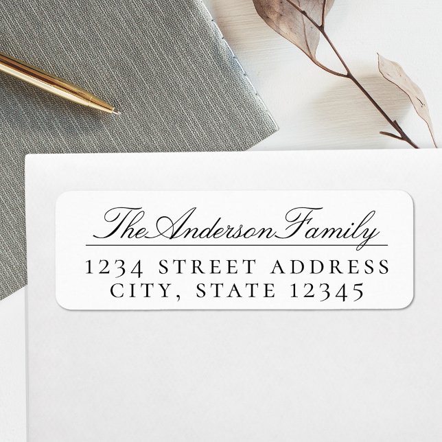 Classic Script Family Name Return Address Labels (Creator Uploaded)