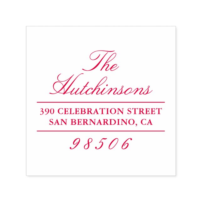 Classic Script Family Name Return Address Self-inking Stamp (Design)