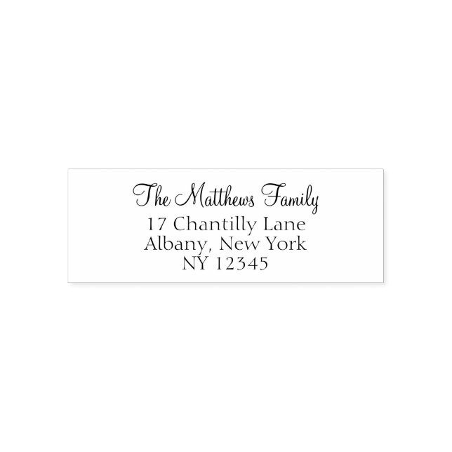 Classic Script Family Return Address Self-inking Stamp (Design)