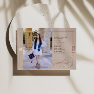 Classic Script Graduation  Taupe & Rose Gold