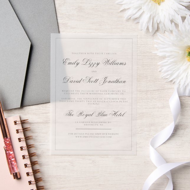 Classic Script Minimalist Wedding Invitation (Wedding)