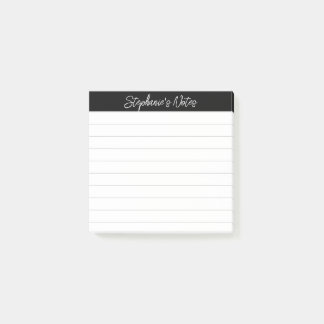 Classic Script Notes Black Grey Lined