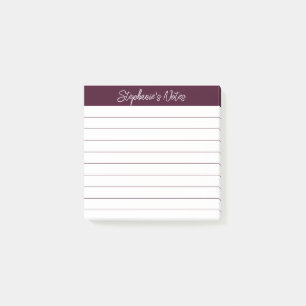Classic Script Notes Red Brown Lined