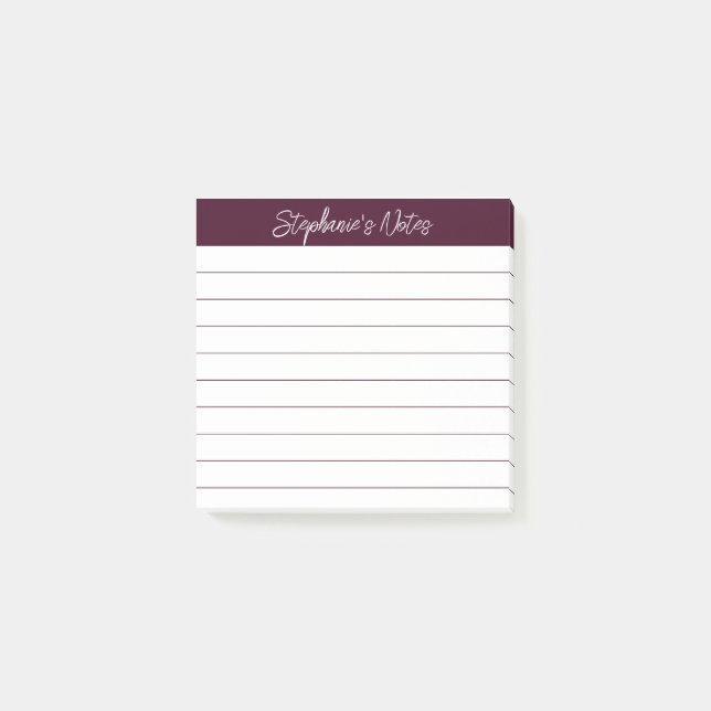 Classic Script Notes Red Brown Lined (Front)